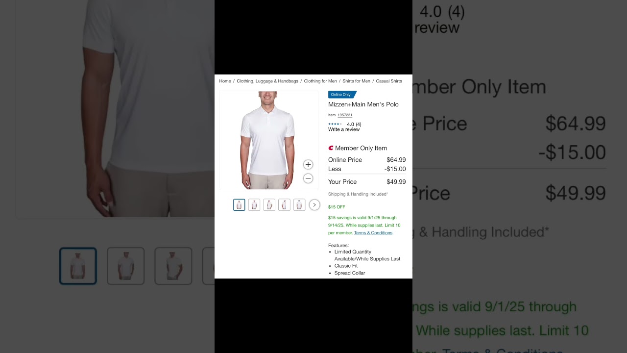 Costco Golf Sale!  Ben Sherman 1/4 Zip $12.99 + Mizzen+Main Polo $49.99 