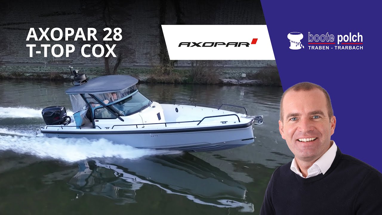 Axopar 28 T-Top Tender mit 1 x COX 300 PS Diesel-Außenborder und ...