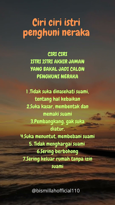 Ciri ciri istri penghuni neraka #shorts