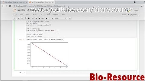 How to generate and plot qPCR Standard Curve using python Jupyter notebook and calculating slope