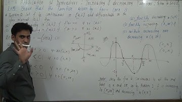 Prove that the function given by f(x) = cos x is(a) decreasing in (0, π) (b) increasing
