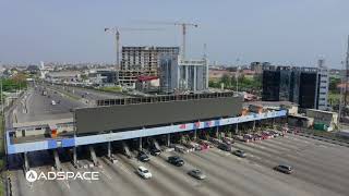 LEKKI ADMIRALITY TOLL PLAZA BY ORIENTAL HOTEL, AERIAL DRONE FOOTAGE LAGOS, NIGERIA.