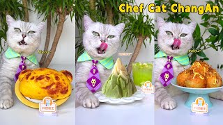 Enjoy Some Sweets And Fruit Tea This Weekend!🍰🍹|Cat Cooking Food|Cute And Funny Cat