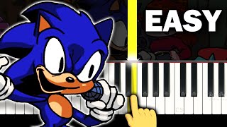 FNF vs Sonic EXE - Faker - EASY Piano tutorial