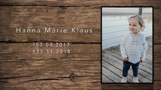 Hanna Marie Klaus | Beerdigung | Trauerpredigt 04.01.2019 | Pastor Dr. Wolfgang Nestvogel