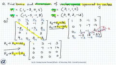 Basis and Dimension of Vector Space Spanned by Vectors Example 3