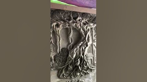 Đắp tranh phù điêu xi măng cảnh làng quê Việt Nam #shotrs