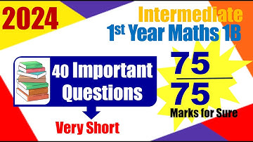 Inter 2024 Inter maths 1B First Year Very Short Important Questions