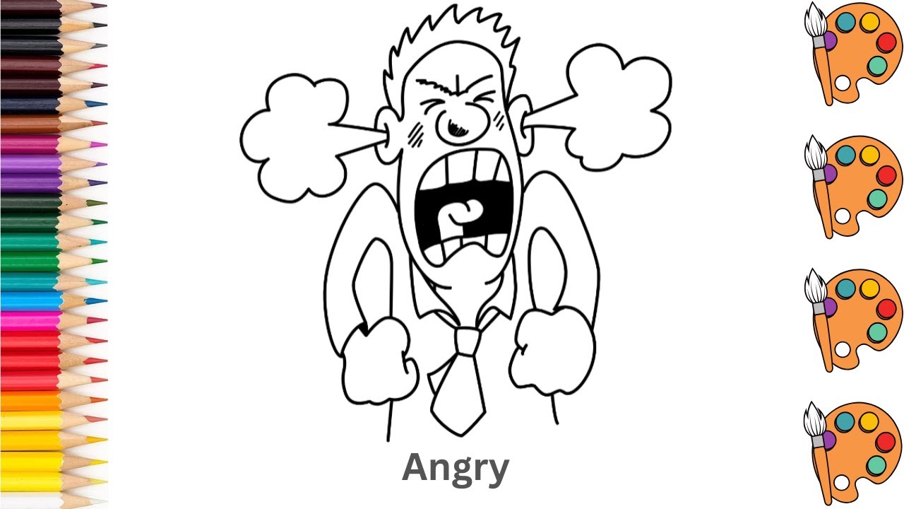Angry - Sketch Art and Paint | Step by step tutorial | Pencil to ...