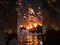 A burning ship with no crew… would you sail closer or run? 🌊🔥 #GhostShip #CanadianMyth #HorrorShorts