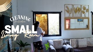 SMALL LIVING ROOM RESET | CLEAN WITH ME | TINY HOME🏡