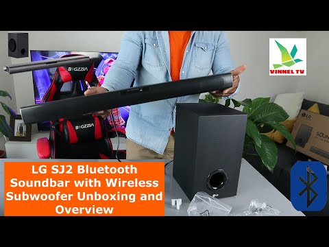 LG SJ2 Bluetooth Soundbar with Wireless Subwoofer Unboxing and Overview