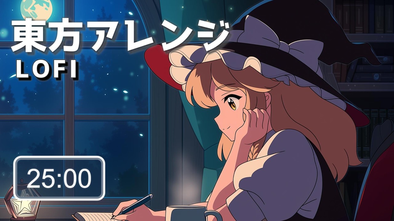 【東方LoFi】「恋色マスタースパーク」アレンジ｜魔理沙といっしょに作業｜作 勉強  / 読書 / ポモドーロ (25min) | Touhou Lo-fi | Marisa Kirisame