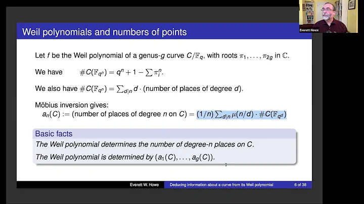 Everett Howe, Deducing information about a curve o...