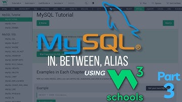 W3Schools MySQL Tutorial - 03 UNDERSTANDING In, Between, Alias in MySQL using W3Schools
