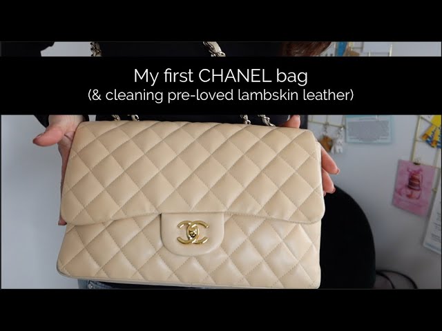 My First Chanel Bag  Cleaning Lambskin Leather 