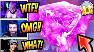 STREAMERS REACTS TO *CUBE EXPLOSION* LIVE EVENT..! (Fortnite Moments)