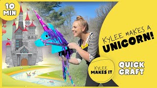 Kylee Makes a Unicorn | How to Make a Unicorn Stick Hobby Horse | Easy DIY Stick Horse Toy for Kids