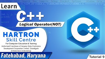 C++| Tutorial 9 | Logical Operator(NOT) | HARTRON SKILL CENTRE FATEHABAD
