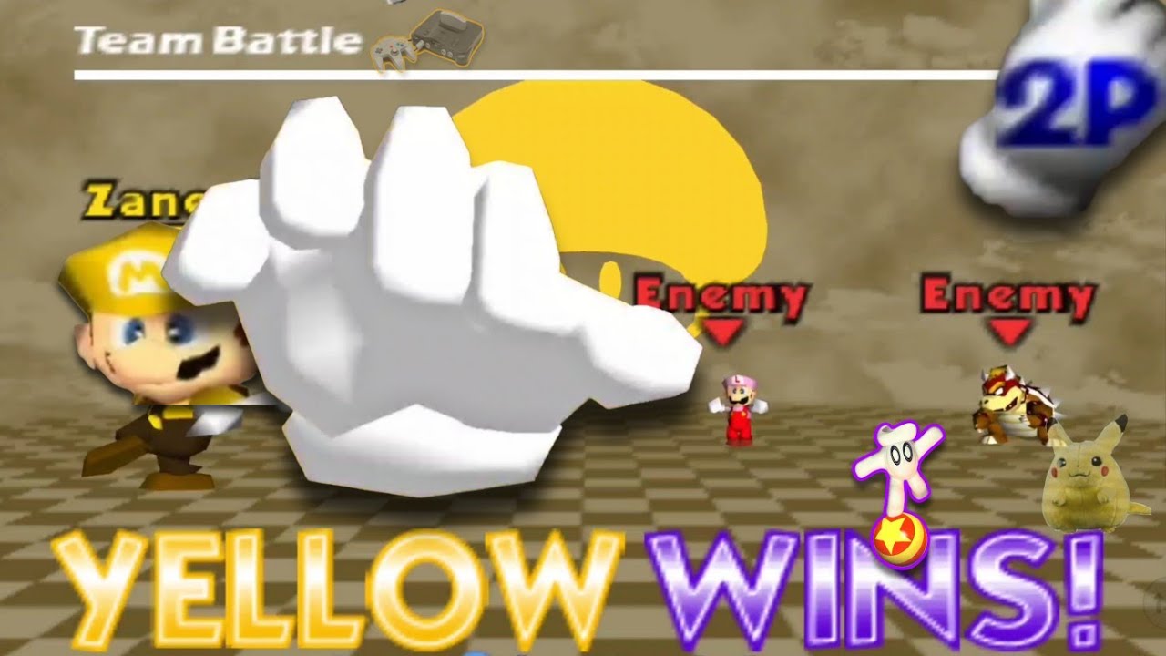 Smash Remix - Master Hand & Mario - TEAM BATTLE - Multiplayer Gameplay - No Commentary - Mupen64