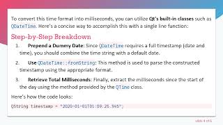 Converting hh:mm:ss.zzz Time Format to Milliseconds in Qt