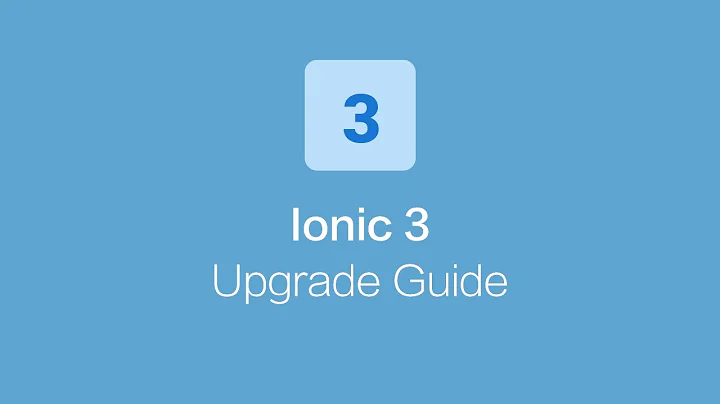 Ionic 3/Angular 4 Upgrade Guide