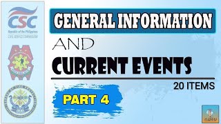 PART 4 - GENERAL INFORMATION AND CURRENT EVENTS REVIEWER l 20 ITEMS