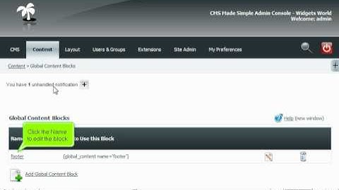 How to edit global content block in CMS Made Simple - CMS Tutorials