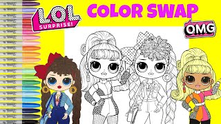 LOL Surprise OMG Dolls Coloring Book Page Color Mix UP Speedster and Busy BB LOL Surprise Makeover