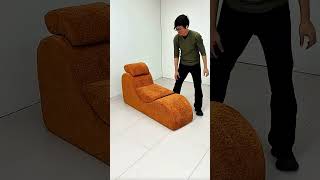 Modern Orange Chaise Opens to Hidden Storage Area