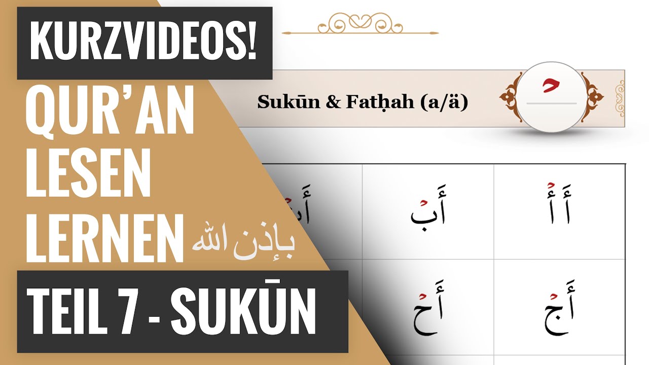 [Teil 07] Quran arabisch lesen lernen Anfänger: Sukun (Kurzvideos!)