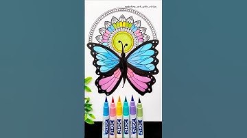 Butterfly Mandala Art in Pastel Colors 🦋 | Easy Mandala Tutorial for Beginners 🎨 #artshorts #mandala