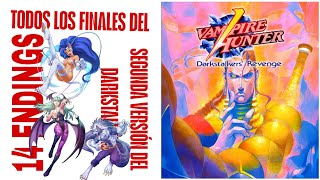 TODOS LOS FINALES DEL VAMPIRE HUNTER DARKSTALKERS REVENGE #capcom #darkstalkers 