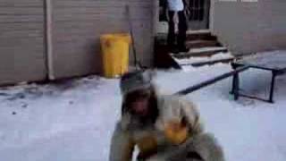 Snowboarding Backyard Jib