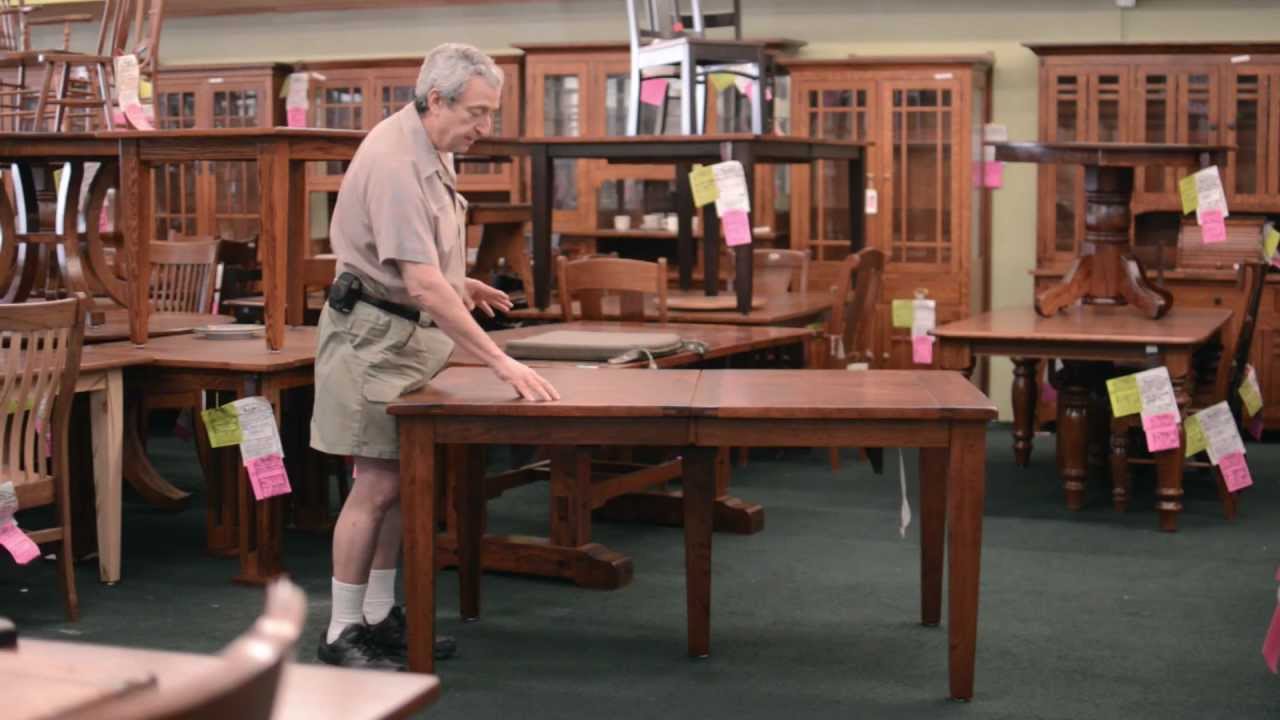 Barn Furniture Amish Frontier Dining Table 42" x 60" plus 4 Leaves American Made in Cherry