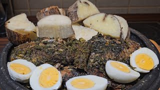 How I Make The Best Spinach Stew With Yam | Kontomire Stew Recipe | Yam & Stew  |  Accra Streetfood