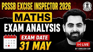 PSSSB Excise Inspector Answer Key | PSSSB Excise Inspector Exam Analysis | Maths Paper Analysis