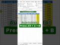 Auto Subtotal in Excel ⚡ | Press Alt + A + B #exceltips #exceltricks #shorts