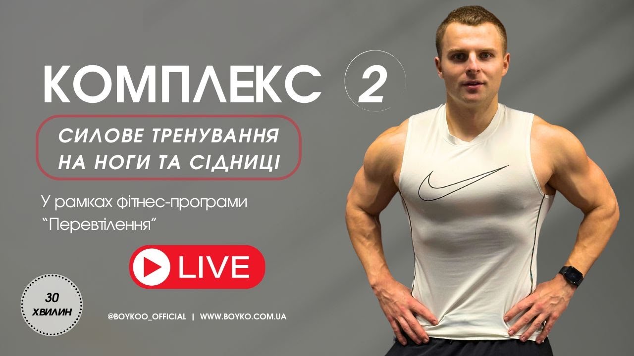 СИЛОВЕ ТРЕНУВАННЯ НА НОГИ ТА СІДНИЦІ | ВЛАСНА ВАГА | КОМПЛЕКС №2