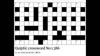 The Guardian Quiptic Crossword No. 1,386 - 14/06/2026