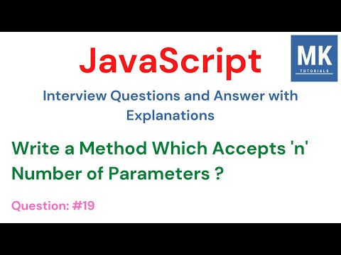 Write a Method Which Accepts 'N' Number of Parameters? 🔥| JavaScript Interview Questions - #19 | #js