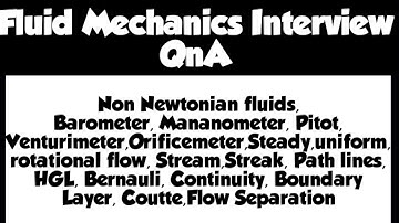 Fluid Mechanics Interview Questions & Answers