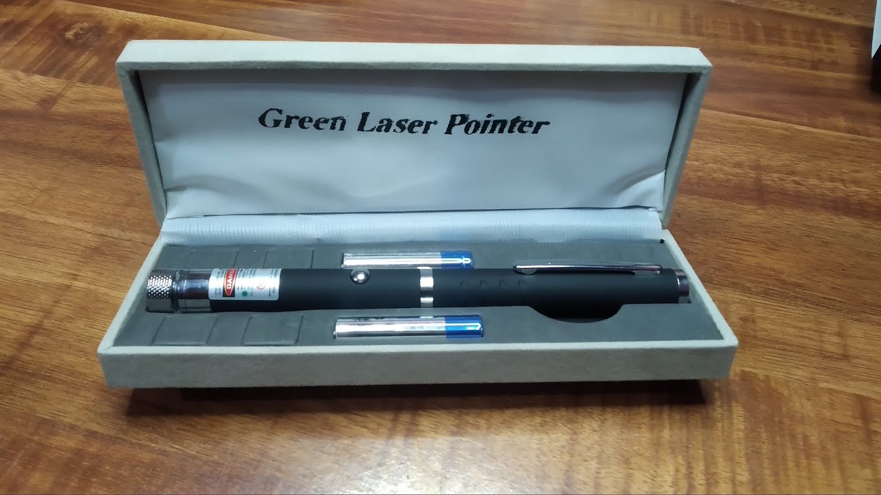 Green Laser Pointer Unboxing with Showing its all pointing shapes ...
