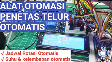 PROJECT ARDUINO PENETAS TELUR OTOMATIS DENGAN 4 LAMPU & KIPAS DATA LOGGER SUHU RH SENSOR DHT22