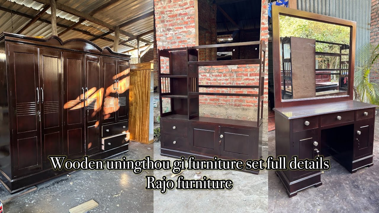 Pakistan Set Rajo Furniture set with dark marron metallic || uningthou wood || rajo ...