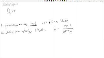 Math 114 - 16.5 - Intro to Surface Area Integrals - The Plug and Chug Series #54