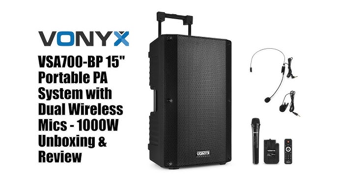 Vonyx VPS152A 15 Active PA DJ Speakers with Bluetooth & Stands