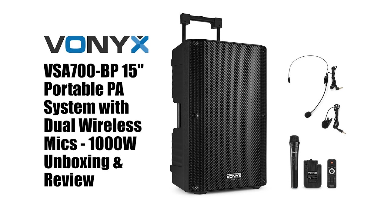 Review & Unboxing  Vonyx VSA700-BP 15 Portable PA System with