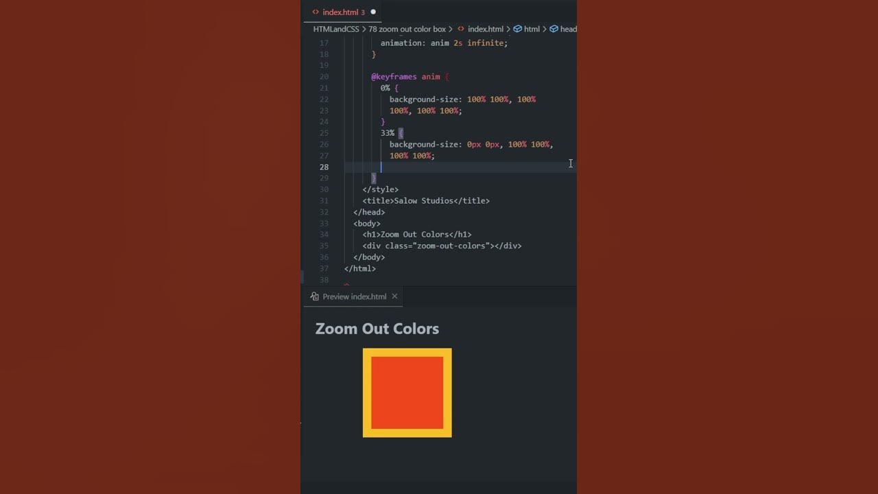 HTML CSS zoom out color effect - YouTube