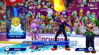 Mario & Sonic At The Sochi 2014 Olympic Winter Games - Ice Hockey Team Luigigreen & Purple